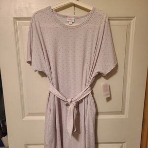 Pink & Black Polka Dot Lularoe Marly Dress sz XL